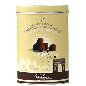 Mathez 'Les Parisiennes'、フランス産チョコレートトリュフ、シャンパーニュのマルク入り、7.1オンス缶 Chocolat Mathez Mathez 'Les Parisiennes', French Chocolate Truffles with Marc of Champagne, 7.1oz Tin