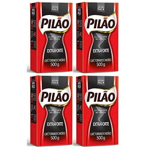 �s���I �G�N�X�g���X�g�����O�X�R�[�q�[ 17.6�I���X | �J�t�F �G�N�X�g�� �t�H���e 500g (4 �p�b�N)�A70.54 �I���X Pilao Extra Strenght Coffee 17.6 oz | Cafe Extra Forte 500g (Pack of 4), 70.54 Ounce