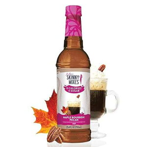 Jordan�fs Skinny Mixes Sugar Free Coffee Syrup, Holiday Maple Bourbon Pecan Coffee Flavoring Syrup, Zero Calorie Drink Mix for Lattes, Baking, Protein Shake, Dairy & Gluten Free, Kosher, 25.4 Fl Oz Jordan's Skinny