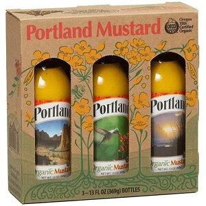 Portland Organic Mustard Gift Box by Portlandia Foods (13 fl oz - pack of 3) Naturally Gluten-free, Vegan, non-GMO, USDA Certified Organic - Made in Oregon, USA