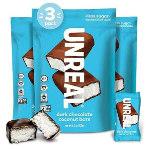 UNREAL �_�[�N �`���R���[�g �R�R�i�b�c �o�[ ����3g �F��r�[�K���A�O���e���t���[�A�t�F�A�g���[�h�A���`�q�g�݊��� ���A���R�[����哤�͕s�g�p 3�� UNREAL Dark Chocolate Coconut Bars 3g Sugar Certi