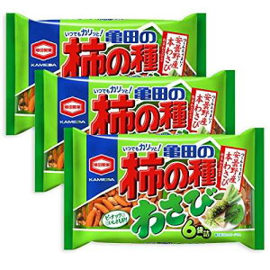 킳ѕTc̊`̎s[ibc3܃Zbg 6܌v182g×3iE@j 3 Packs Set of Wasabi Flavor Kameda Kakinotane Rice Cracker with Peanuts 6 packs: total 182g (6.4oz) x 3 (Ninjapo Wrapping)