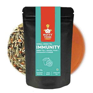 �i�b�e�B ���M �C�~���j�e�B �e�B�[ �g�D���V�[�A�������A�V�i�����A�W���W���[����n�[�u�Β� I �A�[�������F�[�_ �u�����h I 50g 100%�V�R Nutty Yogi Tea Herbal Green Tea with Tulsi, Lemon, Cinnamon & Ginger
