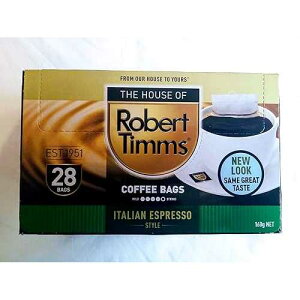 Robert Timms �g���̂ăR�[�q�[�o�b�O�A�C�^���A���G�X�v���b�\�X�^�C���A28 �A�ʂ̃X�g�����O����~�f�B�A�����[�X�g�A���ɗD���� Robert Timms Single Use Coffee Bags, Italian Esspresso Style, 28 Count,