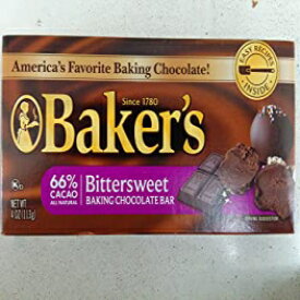 Baker's ビタースウィート ベーキング チョコレート バー、4 オンス (6 パック) Baker's Bittersweet Baking Chocolate Bar, 4 Oz (6-Pack)