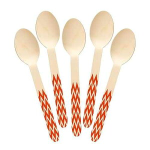 Perfect Stix �V�F�u���� �X�v�[�� 158 36 - �I�����W �V�F�u�����͗l�̃I�����W �v�����g�ؐ��X�v�[���A6 �C���` (36 �p�b�N) Perfect Stix Chevron Spoon 158 36- Orange Printed Wooden Spoons with Orange Chevron Pattern,