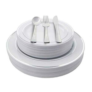 200�s�[�X�̃w�r�[�E�F�C�g�p�[�e�B�[�g���̂ăv���X�`�b�N�v���[�g�ƃJ�g�����[�Z�b�g�ɂ́A�f�B�i�[�v���[�g40���A�f�U�[�g�v���[�g40���A����̂���V���o�[�̃v���X�`�b�N�t�H�[�N�i