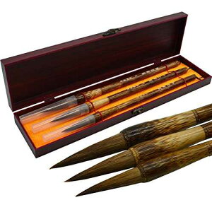 Omonic 3 �g�b�v���M�E���t�w�A�����̏����������{�̖n�`��u���V 3 �Z�b�g�T�C�Y LMS �p�b�N Omonic 3 Pcs Top Goat Wolf Hair Chinese Caligraphy Kanji Japanese Sumi Drawing Brush Pack of 3 Set Size L M S