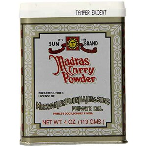 Sun Brand �}�h���X �J���[�p�E�_�[�A4�I���X�� (12�p�b�N) Sun Brand Madras Curry Powder, 4-Ounce Tins (Pack of 12)