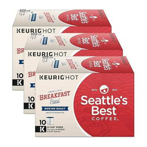 Seattle's Best Coffee Seattle s Best Coffee K-Cup Pods, Breakfast Blend, Medium Roast Coffee, Smooth-Roasted K-Cups for Keurig K-Cup Brewers, 10 CT K-Cups/Box (Pack of 3 Boxes)