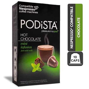 �z�b�g�`���R���[�g �l�X�v���b�\�݊��J�v�Z�� �z�b�g�R�R�A�|�b�h - �~���g�C���t���[�W���� - 10�|�b�h�p�b�P�[�W Podista Hot Chocolate Nespresso Compatible Capsules Hot Cocoa Pods - Mint Infusion - 10 Pod Packag