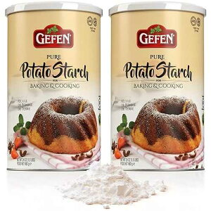 Gefen Pure Gluten Free Potato Starch, 24oz (2 Pack = 3Lbs) For Cooking & Baking Resealable Container Excellent Fried Chicken Flour GF Thickener for Soups, Batters, Sauces, & Gravies Kosher (including Passover) Ge