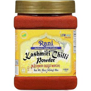 Rani Brand Authentic Indian Products Rani Kashmiri Chilli Powder (Deggi Mirch, Low Heat) Ground Indian Spice 16oz (1lb) 454g PET Jar ~ All Natural Salt-Free Vegan Kosher Gluten Friendly