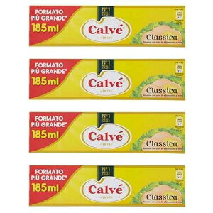 JFFuNVJv Oet[ C^A}l[Y 185ml `[u 4{pbN [ C^AA ] Calve Calv : "Classica" Gluten Free Italian Mayonnaise 185ml Tube Pack of 4 [ Italian Import ]