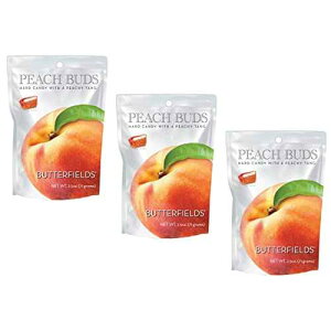 Butterfields Candy - Gourmet, Old-Fashioned PEACH Buds Hard Candy | Gluten Free | Made with 100% Real, Pure Cane Sugar | Handcrafted in the USA- 2.5 oz (3-Pack)