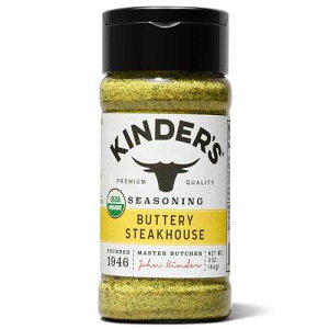 Kinder's Organic Buttery Steakhouse Rub, Premium Quality Seasoning, MSG Free, USDA Certified Organic, 3 oz Kinder's Organic Buttery Steakhouse Rub, Premium Quality Seasoning, MSG Free, USDA Certified Organic, 3 oz