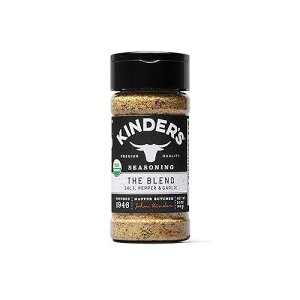 Kinder's Organic The Blend (Salt, Pepper and Garlic), Premium Quality Seasoning, MSG Free and USDA Certified Organic, 3.5oz Kinder's Organic The Blend (Salt, Pepper and Garlic), Premium Quality Seasoning, MSG Fre