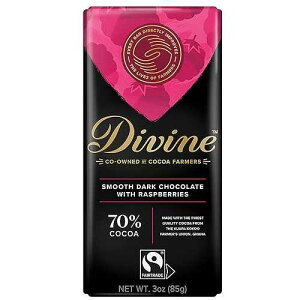 Divine Chocolate Bars - 70% Dark Chocolate with Raspberries - Made with Fairtrade Cocoa, Natural Ingredients, No Artificial Flavors 3oz. Bars (12 Pack) Divine Chocolate Bars - 70% Dark Chocolate with Raspberries - Ma