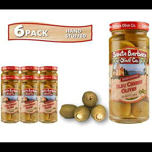 T^o[oEI[u v~Aʎl 6pbNi5IX̕rjiu[`[Yj Santa Barbara Olive Co Premium Individually Hand Stuffed 6 pack (5oz jars) (Bleu Cheese)