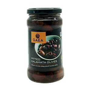 Gaea 픲MV J}^ I[u - 10.2 IX W[ - `qg݊ۑsgpAigẼwV[XibN Gaea Pitted Greek Kalamata Olives - 10.2 oz Jar - Non-GMO Preservative-Free and Low
