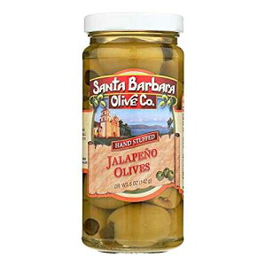 SANTA BARBARA OLIVE CO Premium Individually Hand Stuffed Cocktail Olives (5oz jars) (Jalapeno Stuffed) (Pack of 6)