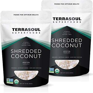 Terrasoul Superfoods I[KjbN RRibc t[NA2 |h (2 pbN) - ~fBA t[N  x[LOɍœK Terrasoul Superfoods Organic Coconut Flakes, 2 Lbs (2 Pack) - Medium Flakes Unsweetened Perfect 