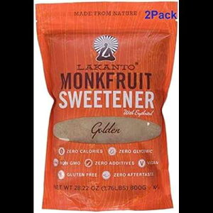 2ANt[cÖASVR֕iAS[fA28.22IXi2pbNj Lakanto 2, Monk Fruit Sweetener All Natural Sugar Substitute, Golden, 28.22 Ounce (Pack of 2)