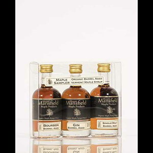 マンスフィールド メープル 3 パック認定オーガニック樽熟成 50ml サンプラー セット Mount Mansfield Maple Products Mansfield Maple 3-Pack Certified Organic Barrel Aged 50ml Sampler Set