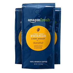AmazonFresh Direct Trade Rwanda Ground Coffee, Light Roast, 12 Ounce (Pack of 3)