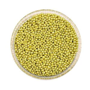 O'Creme Gold Dragees Cake Decorating Supplies for Bakers: Cookie, Cupcake, & Icing Toppings, Bright Metallic Sphere Sprinkles Decoration, Decorating Sugar Balls Accents (2mm, 8oz) Not-Toxic, Non-Edible