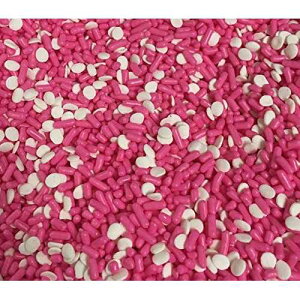 Sprinkle Deco Pink and White Formal Attire Edible Confetti Sprinkles Cake Cookie Cupcake IceCream Donut Quins 6oz