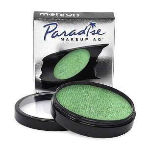 Mehron Makeup Paradise Makeup AQ Pro Size | Stage & Screen, Face & Body Painting, Special FX, Beauty, Cosplay, and Halloween | Water Activated Face Paint & Body Paint 1.4 oz (40 g) (Metallic Green)