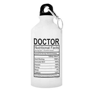 �h�N�^�[�M�t�g �h�N�^�[�h�{�����\ �h�N�^�[�M�t�g�A�C�f�A 20�I���X�A���~�j�E���E�H�[�^�[�{�g���J���r�i �z���C�g ThisWear Doctor Gifts Doctor Nutritional Facts Doctor Gift Ideas 20oz Aluminum Water Bottle C