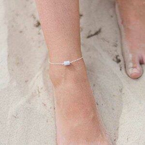 ���[�u���[���[�X����N���X�^���i�Q�b�g�A���N���b�g�A925�X�^�[�����O�V���o�[ - 8�C���`�`�F�[���A2�C���`���߉\�ȃG�N�X�e���_�[�t�� Raw blue lace agate crystal nugget anklet in 925 sterling silver