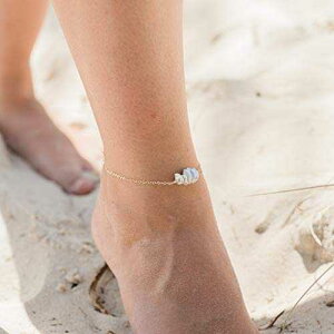Wp[ r[Y o[ ANbg 14K S[h tB - {̕ Freshwater Pearl Bead Bar Anklet in 14K Gold Fill - Genuine Gemstone