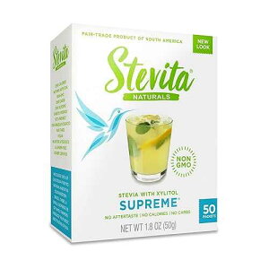 ???? ???? (???? ??? ??) - 50 ?? - ?-??? ???, ? ??? - ? GMO, ??, ??, ??, ???, ??? ??, ????? ?? - 50? ??? Stevita Stevia with Xylitol Supreme - 50 Packets -