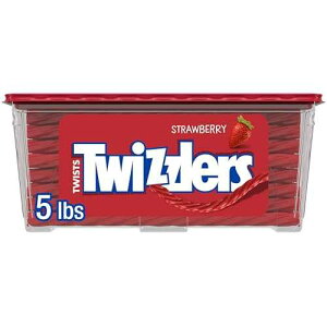TWIZZLERS Twists Strawberry Flavored Licorice Style, Chewy Holiday Candy Tub, 5 lb TWIZZLERS Twists Strawberry Flavored Licorice Style, Chewy Holiday Candy Tub, 5 lb