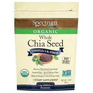 ???? ??? ??? ?? ??, ???-3 ? ???, 12 ?? Spectrum Essentials Organic Chia Seed, Omega-3 & Fiber, 12 oz