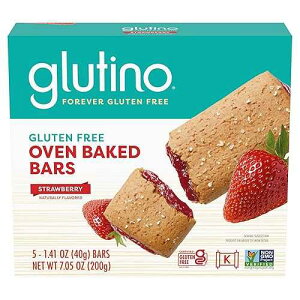 Glutino Gluten Free Oven Baked Bar, Strawberry, Naturally Flavored, 5 ct