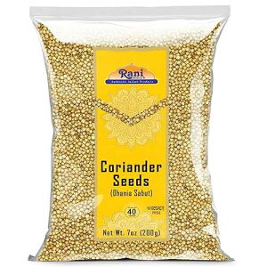 Rani Brand Authentic Indian Products Rani Coriander (Dhania) Seeds Whole, Indian Spice 7oz (200g) ~ All Natural | Gluten Friendly | NON-GMO | Vegan | Indian Origin