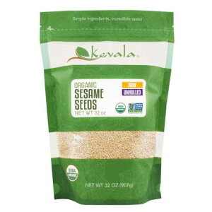 Kevala Raw Sesame Seeds Unhulled - Crunchy Seasoning with a Nutty Flavor for Healthy Snacks and Noodles, Convenient Resealable Bag for Easy Storage, Fresh Vegan Pantry Staple, 2 lb, 32 oz