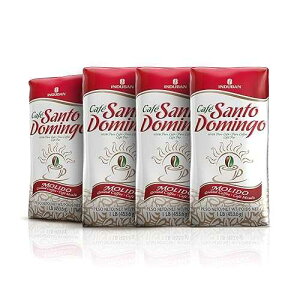 Cafe Santo Domingo, 16 oz Bag, Ground Coffee, Medium Roast - Product from the Dominican Republic (Pack of 4) Cafe Santo Domingo INDUBAN Caf Santo Domingo, 16 oz Bag, Ground Coffee, Medium Roast - Product from
