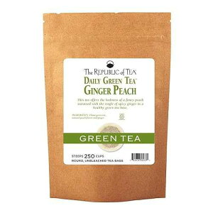The Republic of Tea, Flavored Green Tea, Ginger Peach, 250 Teabags, Gluten-Free, High Caffeine The Republic of Tea, Flavored Green Tea, Ginger Peach, 250 Teabags, Gluten-Free, High Caffeine