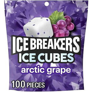 ICE BREAKERS Ice Cubes Arctic Grape Flavored Sugar Free Chewing Gum Pouch, 8.11 oz (100 Pieces) ICE BREAKERS Ice Cubes Arctic Grape Flavored Sugar Free Chewing Gum Pouch, 8.11 oz (100 Pieces)