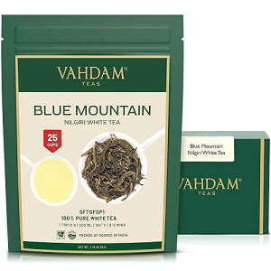 VAHDAM, Exotic White Tea Leaves From The Blue Mountains (25 Cups/1.76oz) 100% Pure White Tea Loose Leaf - Mellow & Delicious Pure Unblended Loose Leaf Tea Vacuum Sealed VAHDAM, Exotic White Tea Leaves From The Blue