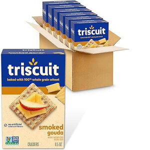 Triscuit Smoked Gouda Whole Grain Wheat Crackers, Lunch Snacks, Bulk Snack Crackers, 6 - 8.5 oz Boxes Triscuit Smoked Gouda Whole Grain Wheat Crackers, Lunch Snacks, Bulk Snack Crackers, 6 - 8.5 oz Boxes