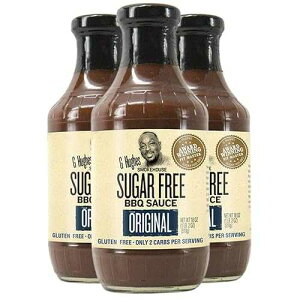 G Hughes Original Sugar Free BBQ Sauce - Sugar Free Barbecue Sauce, No Sugar BBQ Sauces, Gluten Free Barbecue Sauces, Sugar Free, Low Carb BBQ Sauce - 18 oz (3-Pack) G Hughes Original Sugar Free BBQ Sauce - Suga