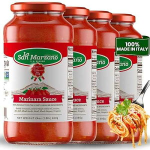 La San Marzano Marinara Sauce, 24 oz, Pasta Sauce Made in Italy, All Purpose Tomato Premium Quality, All Natural, Mediterranean Diet, Non GMO, Vegan, Gluten Free La San Marzano Marinara Sauce, 24 oz, Pasta Sauce