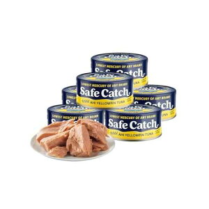 Safe Catch Wild Ahi Yellowfin Tuna Fish Canned, Wild Caught, Lowest Mercury, Lean Protein, Omega 3, Gluten-Free, Kosher, Pack of 6 Safe Catch Wild Ahi Yellowfin Tuna Fish Canned, Wild Caught, Lowest Mercury, Lean