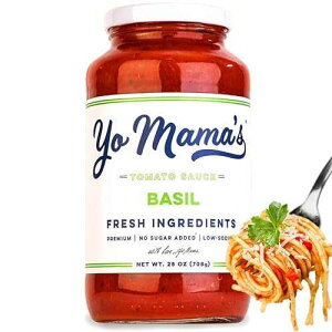 Yo Mama's Foods Keto Tomato Basil Pasta Sauce - Pack of (1) - No Sugar Added, Low Carb, Low Sodium, Vegan, Gluten Free, Paleo Friendly, and Made with Whole, Non-GMO Tomatoes Yo Mama�fs Foods Yo Mama's Foods